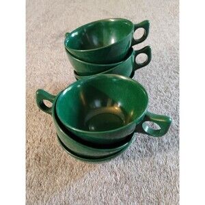 MCM Forest Green Color Flyte Melmac Tea Cups Lot Of 7